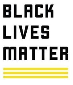 Black Lives Matter and three yellow lines