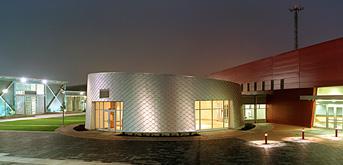 The Clover Park Technical College Rotunda at night